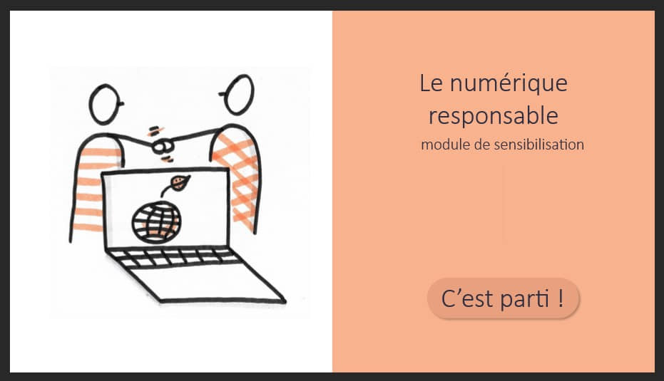 Une réalisation de Pick & learn : page d'accueil du module de sensibilisation au numérique responsable