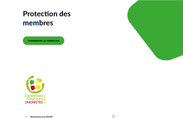 page d'accueil du module EEUdF